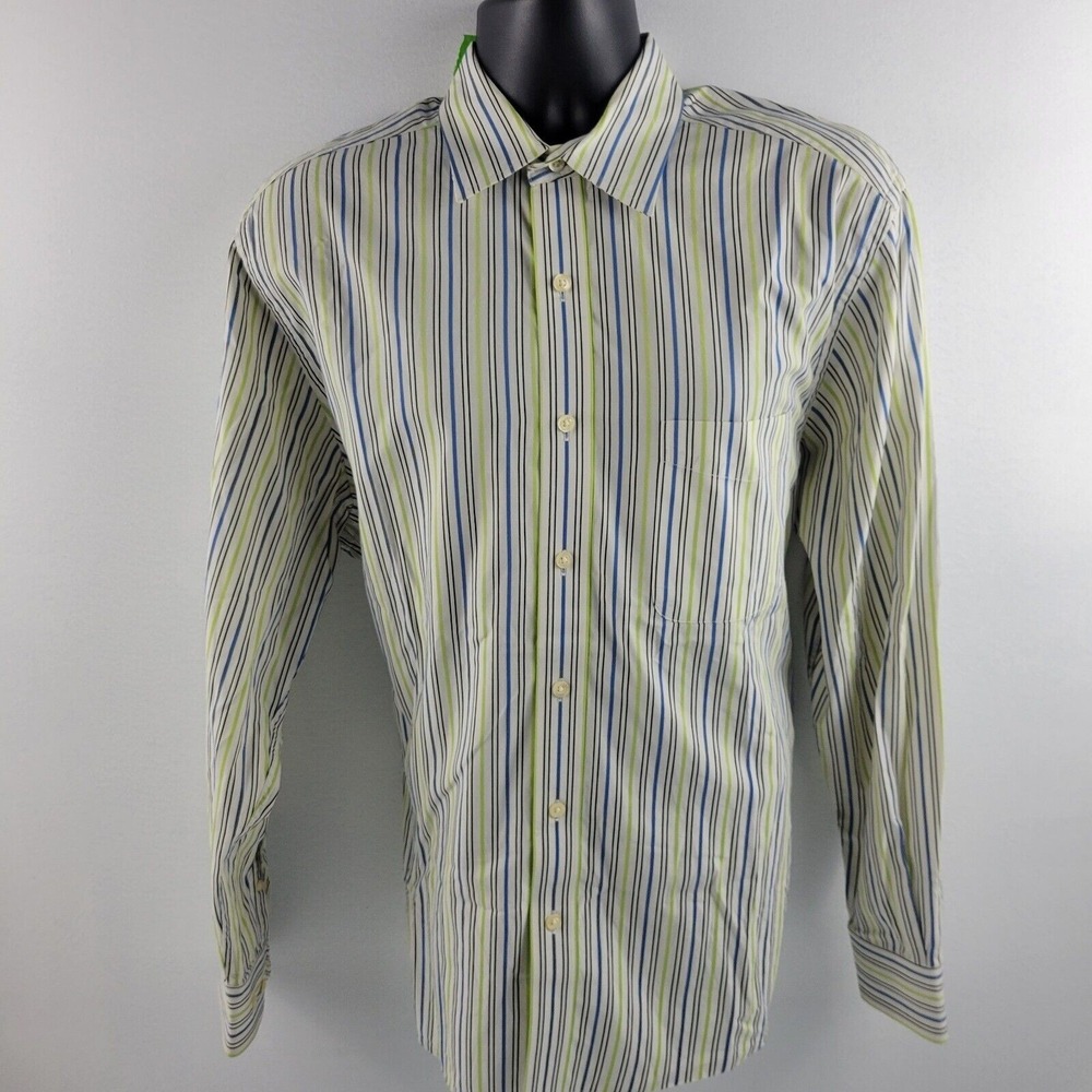 Lyle and‎ Scott Scotland dress shirt button down 623 L green striped men's